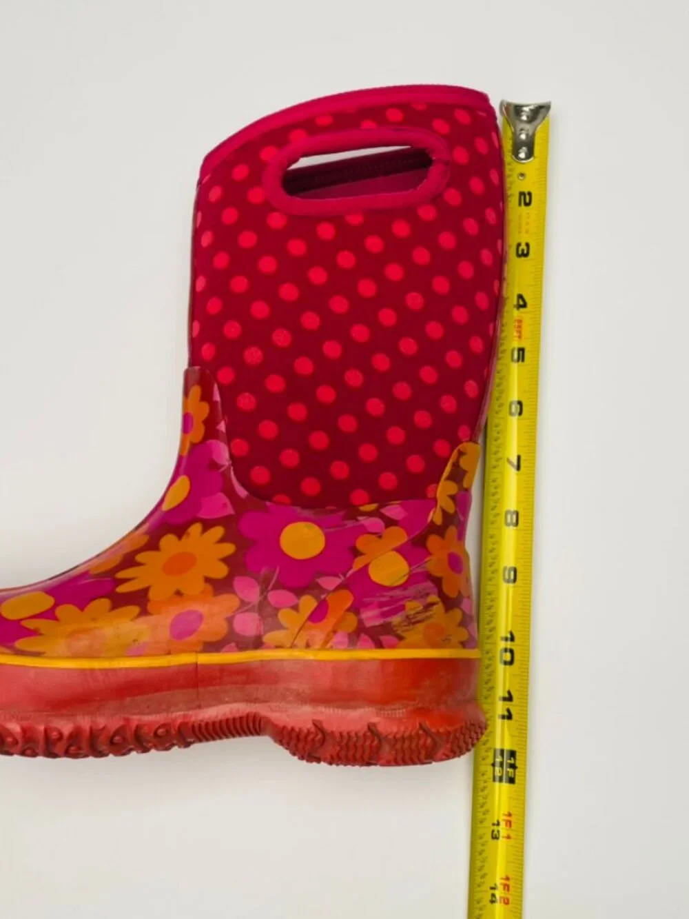 BOGS Classic Kids Waterproof Insulated Winter Rain Boots Flower Dots Size Y3